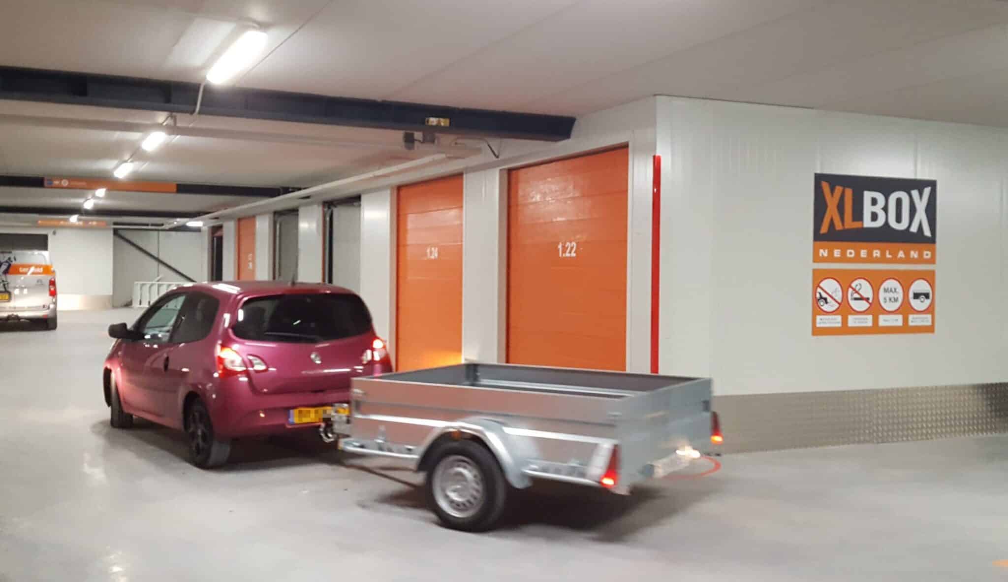 XLBox Garagebox auto met aanhanger